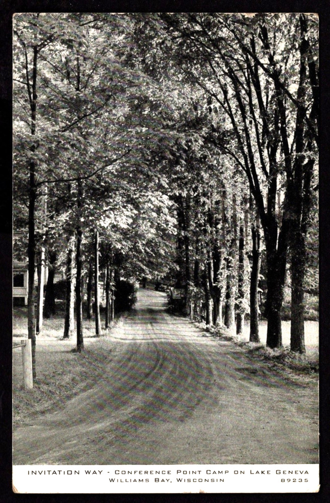 WILLIAMS BAY WISCONSIN Conference Point Camp LAKE GENEVA 1941 Postcard