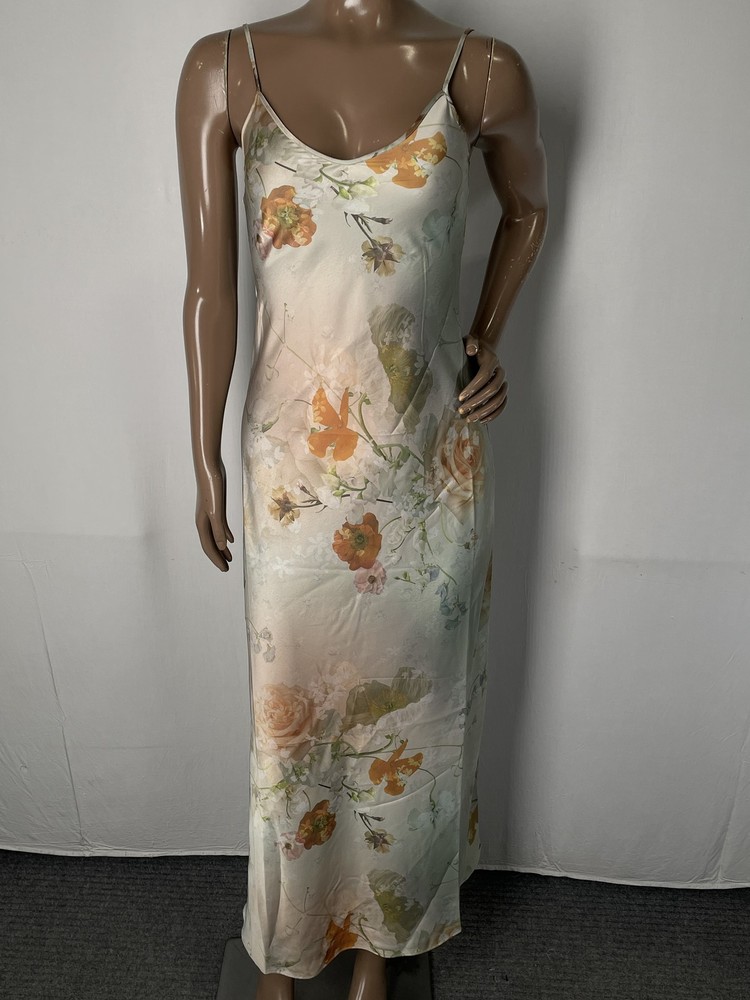 AllSaints Womens Dress Haze Blush Pink Size 0 Bryony Floral Slip Sleeveless