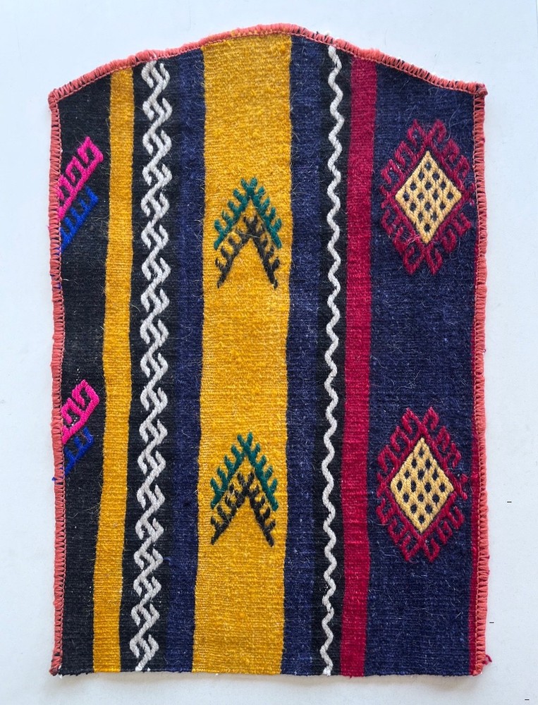 Vintage Turkish Kilim Rug Fragment ⎮ Handwoven Wool Tribal Boho Craft Textile