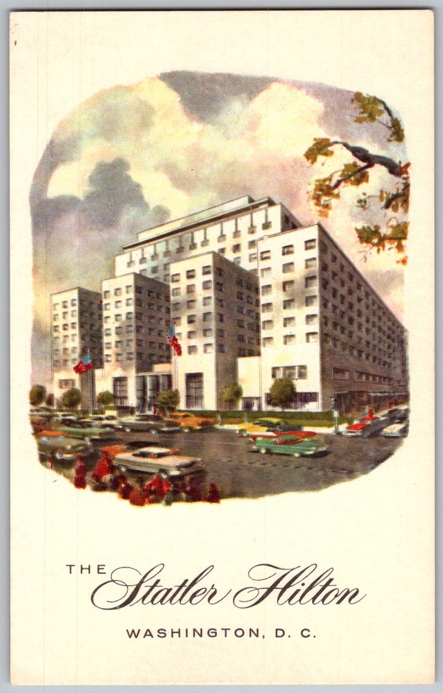 Vtg Postcard Statler Hilton Hotel Washington, DC 1950s