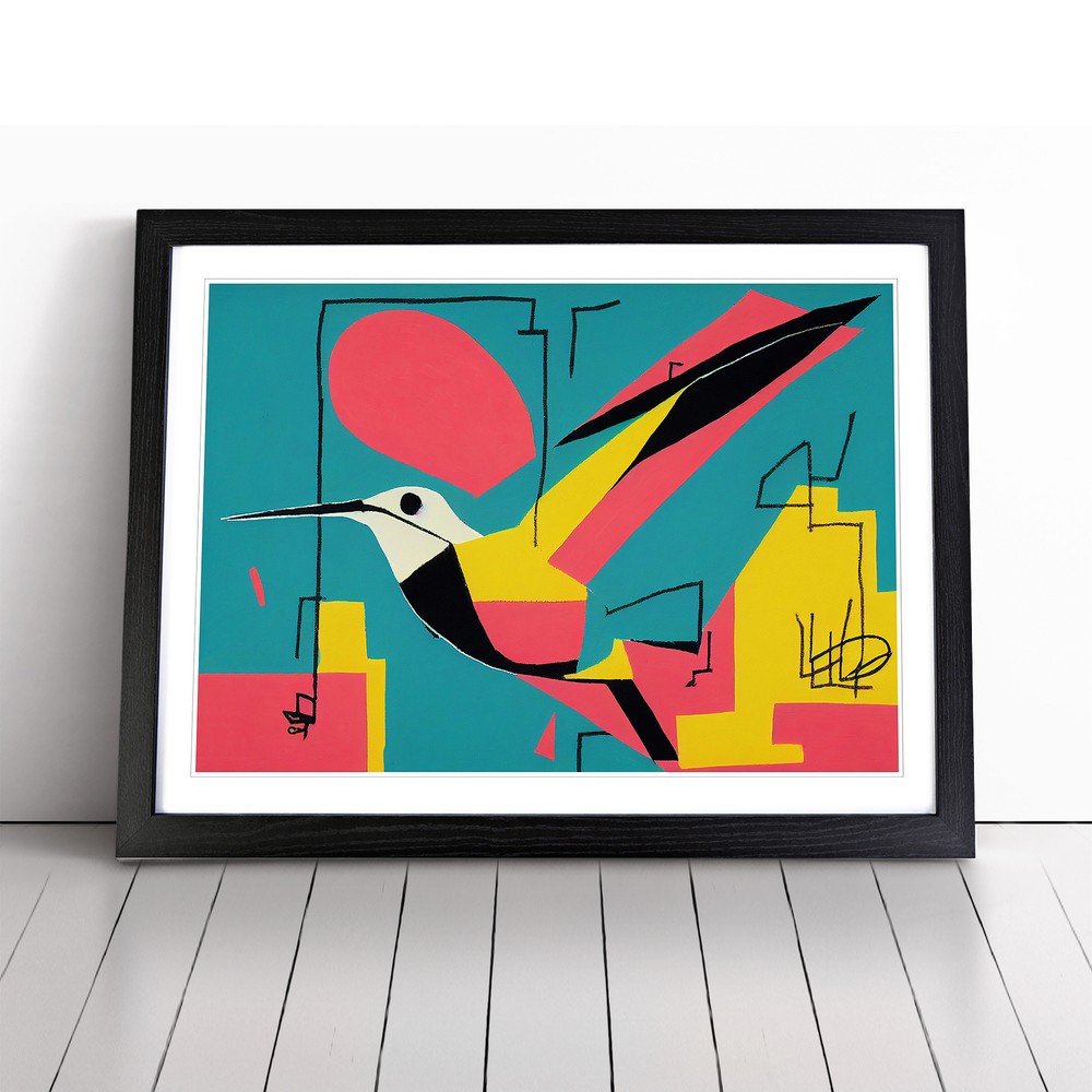 Hummingbird Graffiti Abstract Wall Art Print Framed Canvas Picture Poster Decor-image