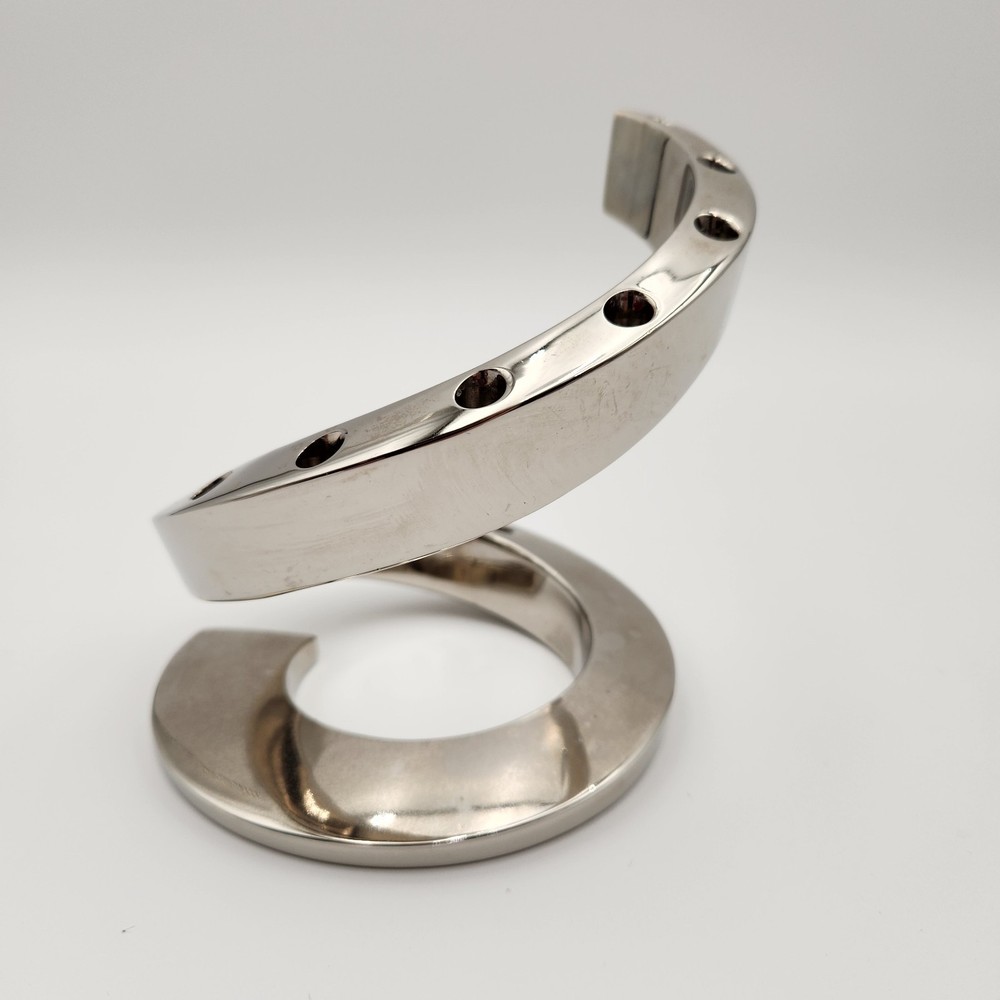 Dansk Designs Spiral Silver Mid Century Modern Tiny Candlestick Holder
