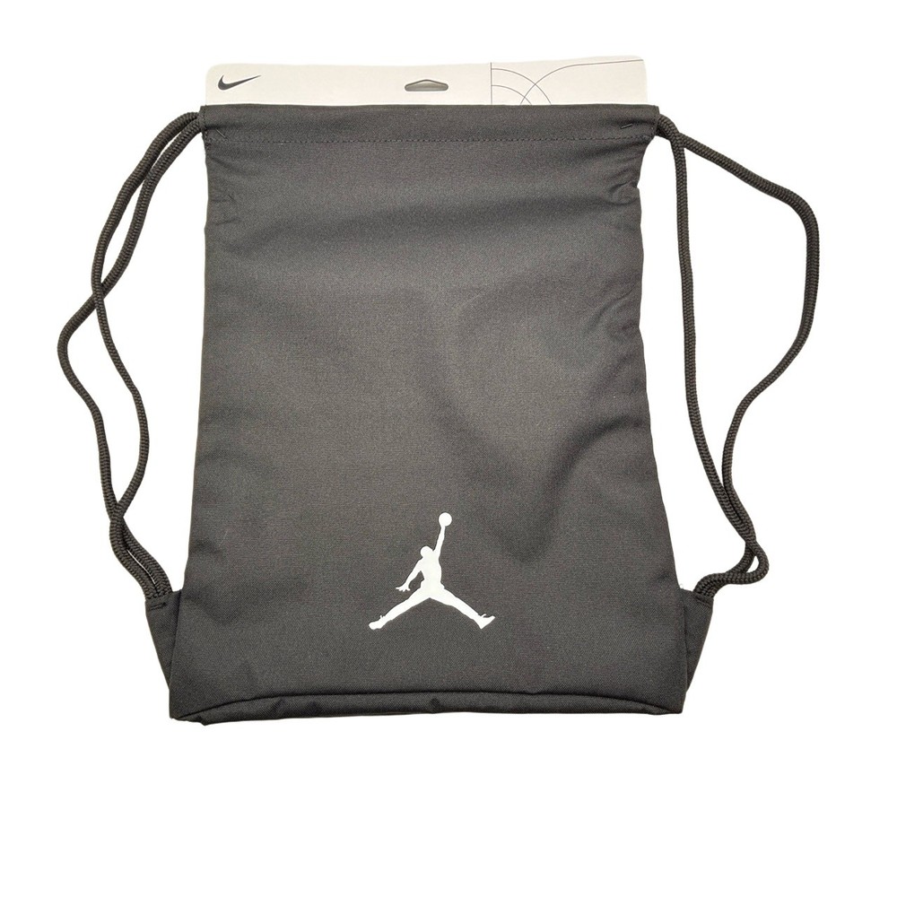 Nike Air Jordan Jumpman Drawstring Backpack Black White Gym Sack Cinch Bag