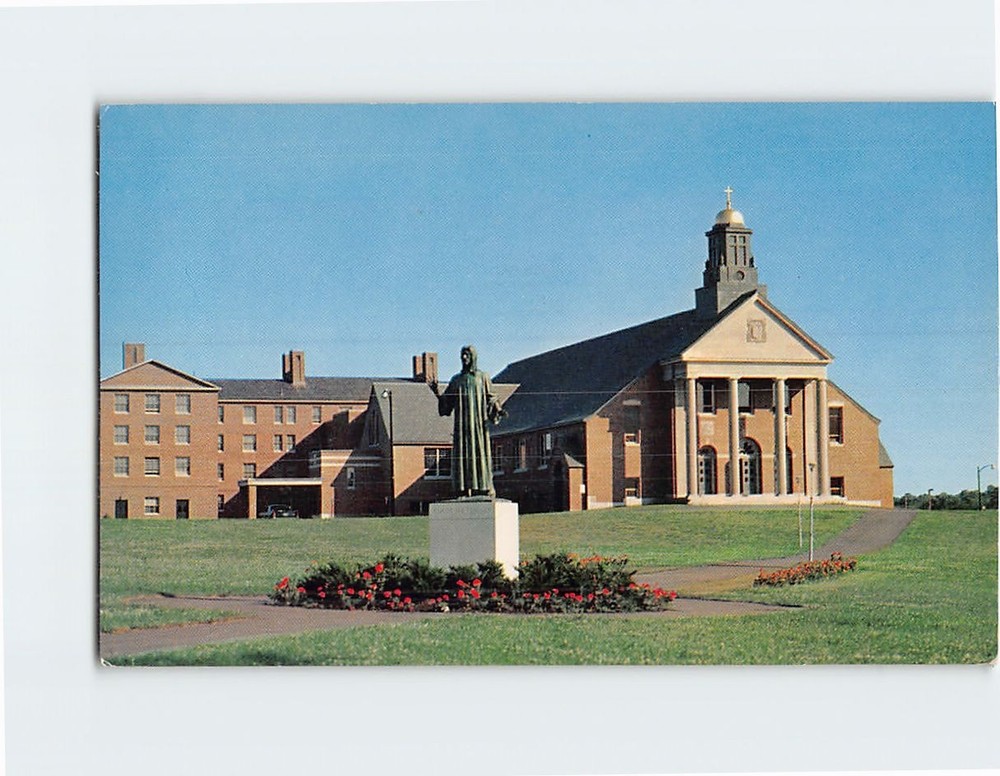 Postcard Christ the Teacher Chapel & Statue Merrimack College North Andover MA