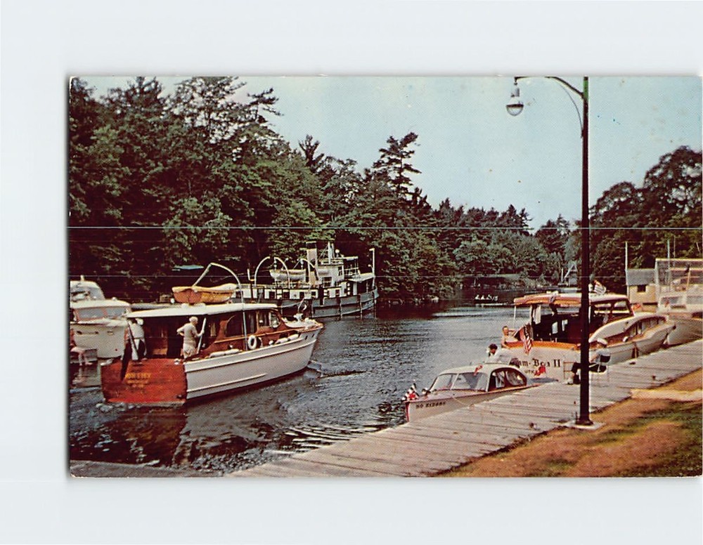 Postcard Cruisers and Pleasure Craft at Dock The Opinicon Chaffey's Locks