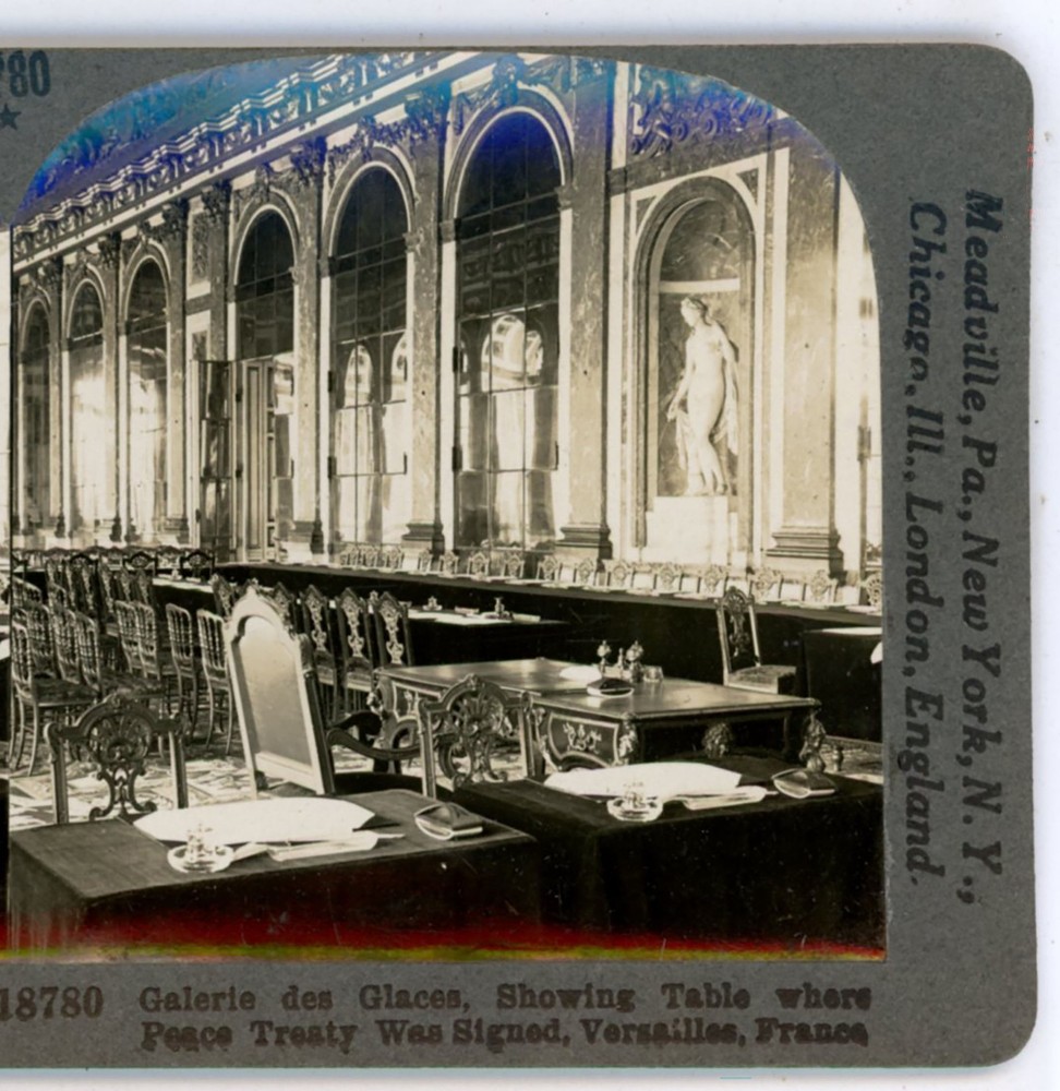 Treaty of Versailles signed here France WWI Keystone Stereoview
