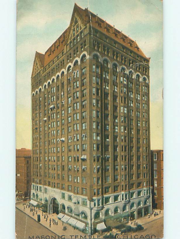 Divided-Back MASONIC TEMPLE SCENE Chicago Illinois IL L6058