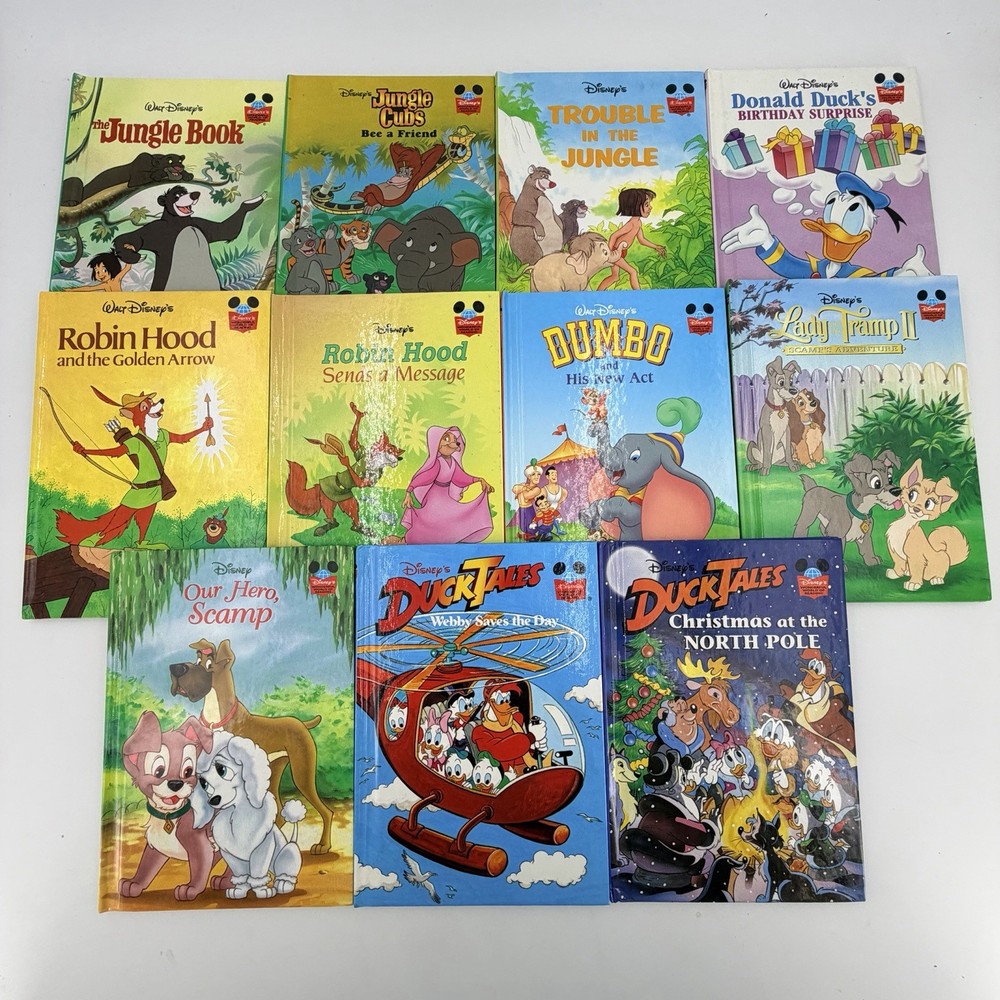 Lot Of 11 Vintage Disney's Wonderful World of Reading Children's Hardback Books