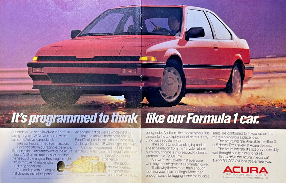 1987 Magazine Advertisement Acura Precision Crafted Automobiles