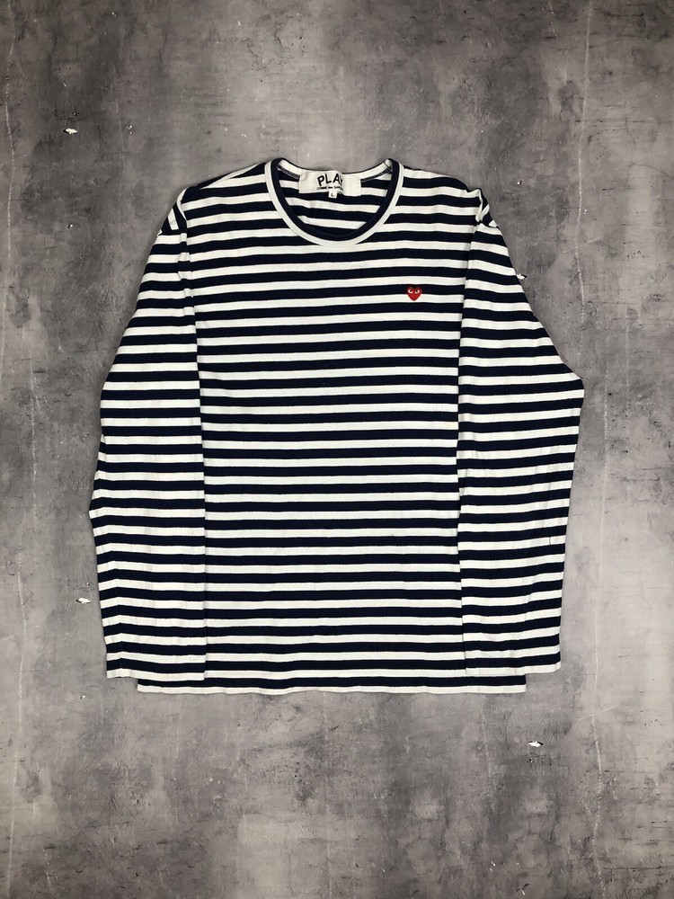 comme des garcons striped long sleeve shirt