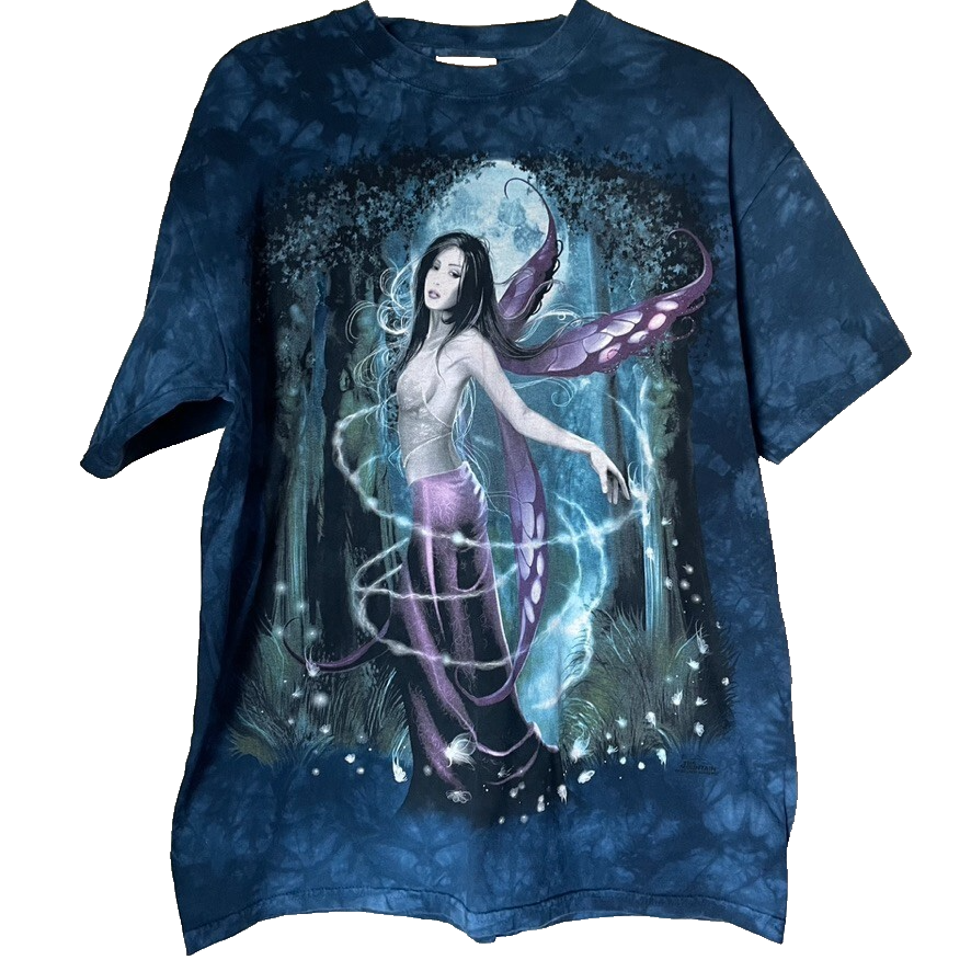 The Mountain Blue Tie Dye Fairy Moon Magic Y2K Linda Bergkvist 2003 Size Medium