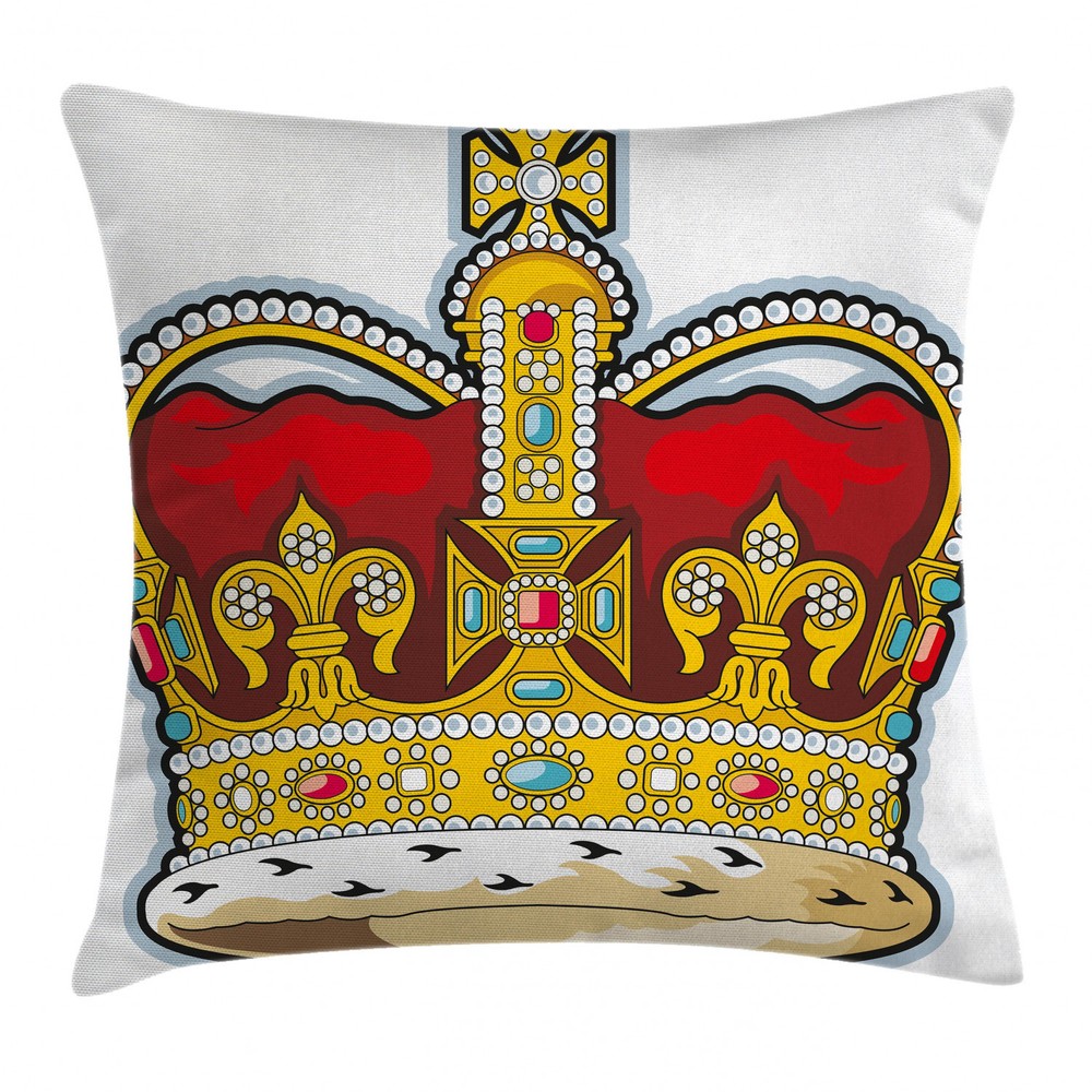 Medieval Heraldry Throw Pillow Case 18 Inch Square Cushion Cover with Stone Designs