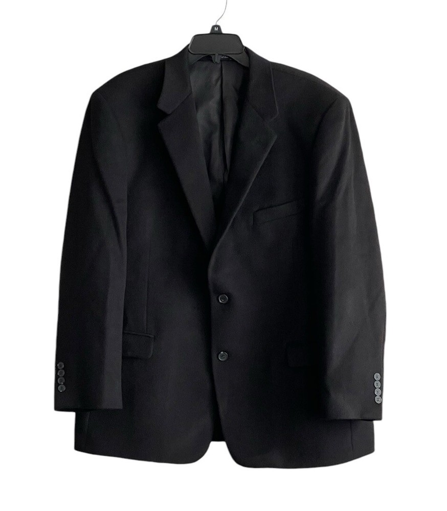 Turnbury Men's Sport Coat Blazer 46R Black 100% Camel Hair EUC