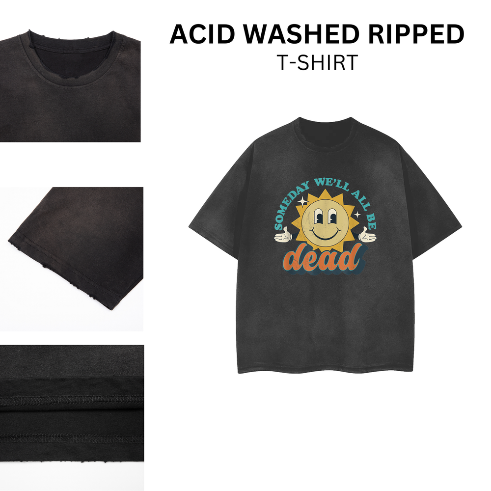 [ACID WASHED RIPPED] Distressed Vintage Feel - Rock Band T-Shirt Unisex 102380
