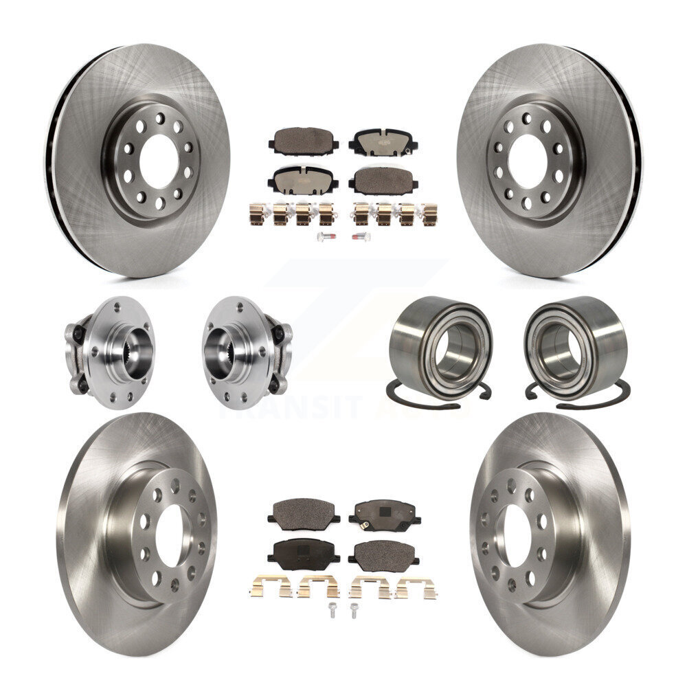 Jeep Compass AWD Front & Rear Hub Bearing Disc Brake Rotor & Pad Kit (10Pc)