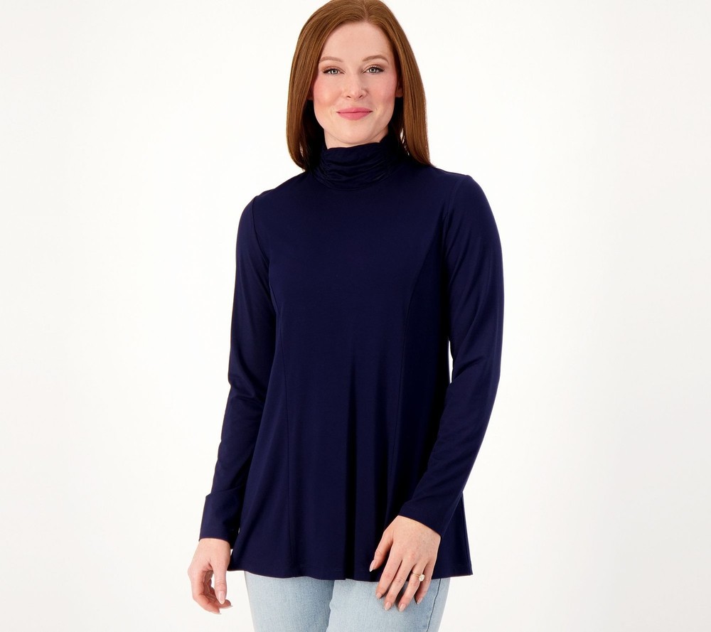 Susan Graver Women's Top Sz 2XS (XXS) Weekend Essentials Reg Cool Blue A607318