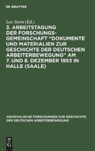 3. Arbeitstagung Der Forschungsgemeinschaft 