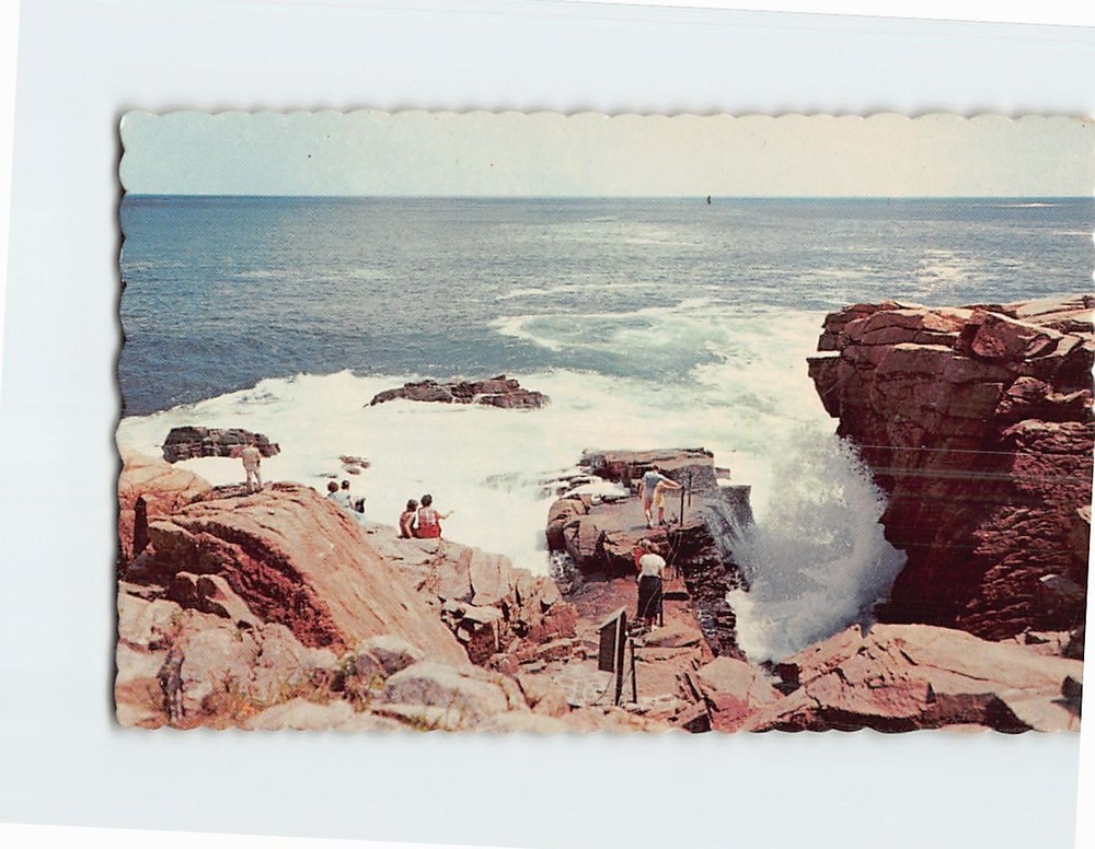 Postcard Thunder Hole Acadia National Park Mount Desert Island Maine USA-image