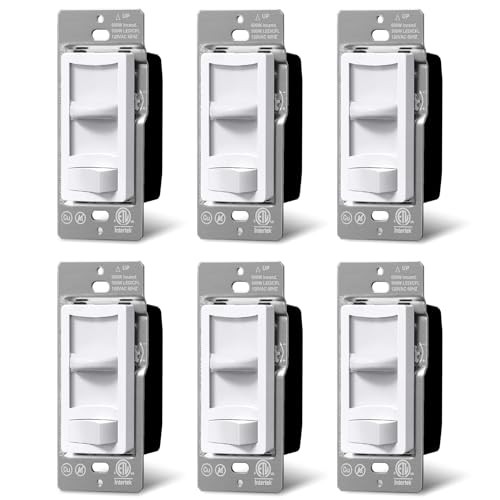 Pack Super Slim Dimmer Switch, Single Pole or 3-Way, Dimmable Light Switch 6