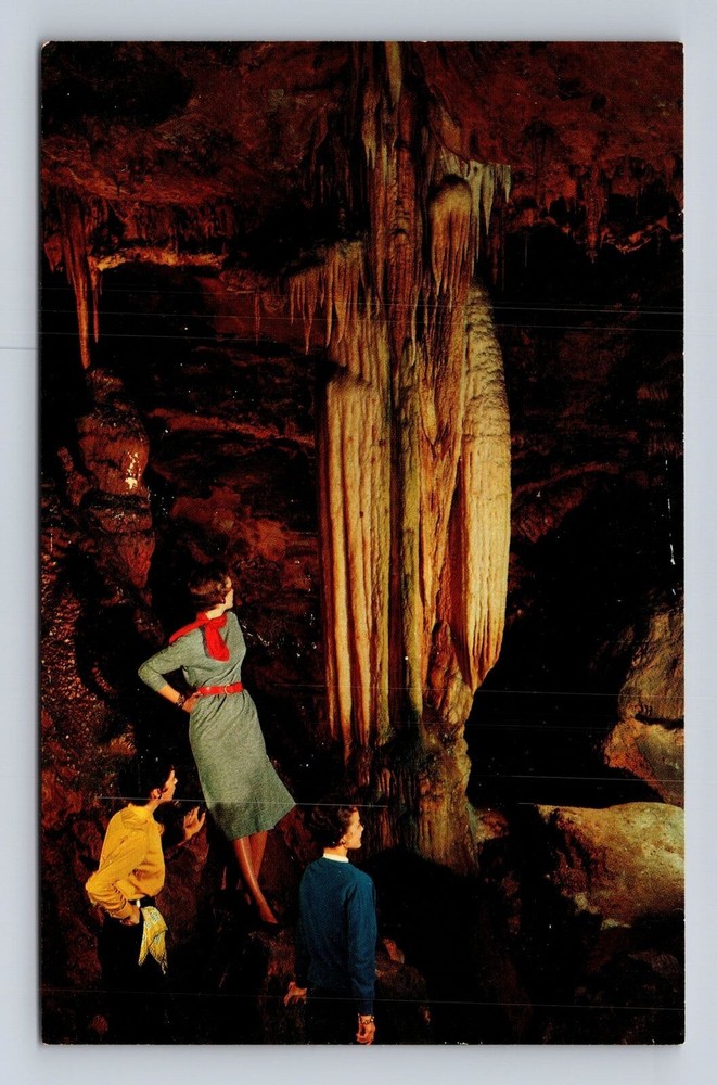 Luray VA-Virginia, Specter Column, Caverns Of Luray, Antique, Vintage Postcard