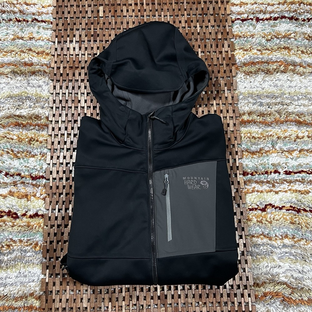 Mountain Hardwear Hoody Hoodie Soft Shell Jacket Black Full Zip Men’s Small S