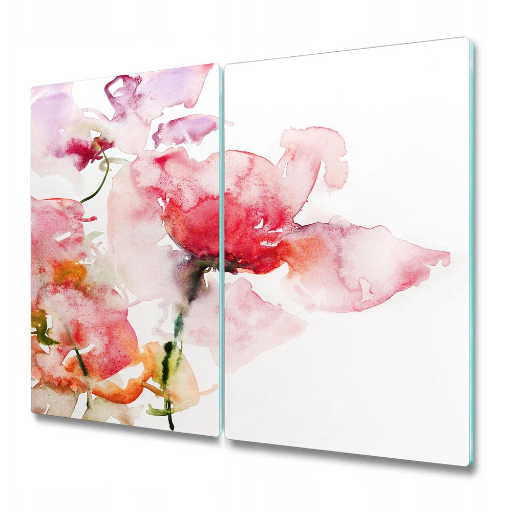 Glass Worktop Kitchen Chopping Board Floral Watercolour Abstract 2x30x52