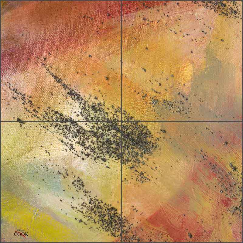Abstract Ginger Tile Backsplash Ceramic Mural Art GCS073-image