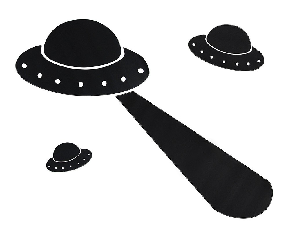 Zeckos Children`s Chalkals Alien Invasion Spaceship Chalkboard Wall Decals