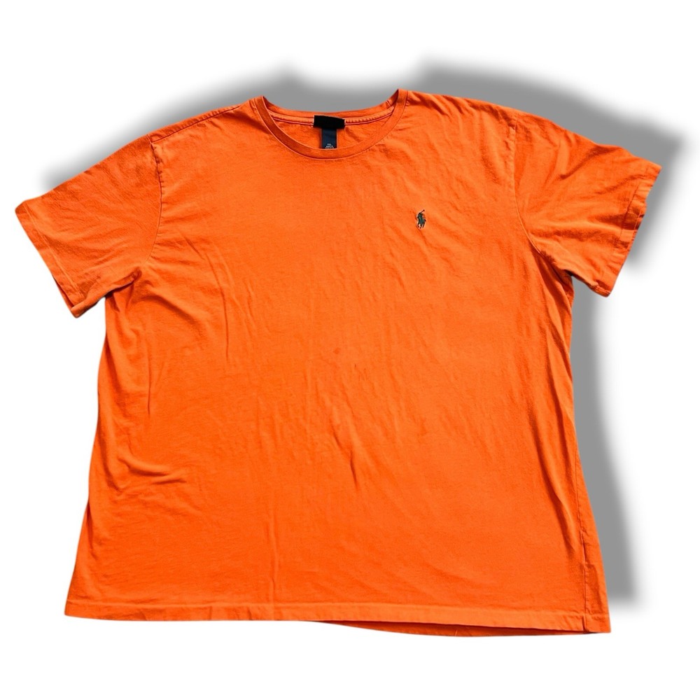 Vintage Polo Ralph Lauren Tee Shirt Adult XXL 2XL Orange Single Stitch- Thrashed