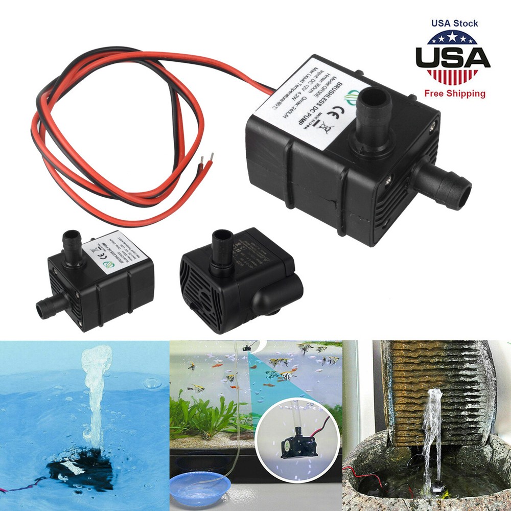 240L/H Mini Water Pump Quiet 12V DC/5V USB Brushless Motor Submersible Pool A+