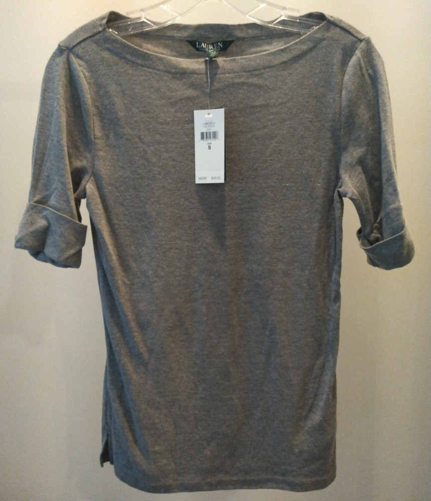 NWT LAUREN RALPH LAUREN  Cotton Blend t-shirt small Dark Gray
