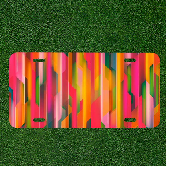 Create Your Unique Car License Plate with Personalized Abstract Colorful Background Design