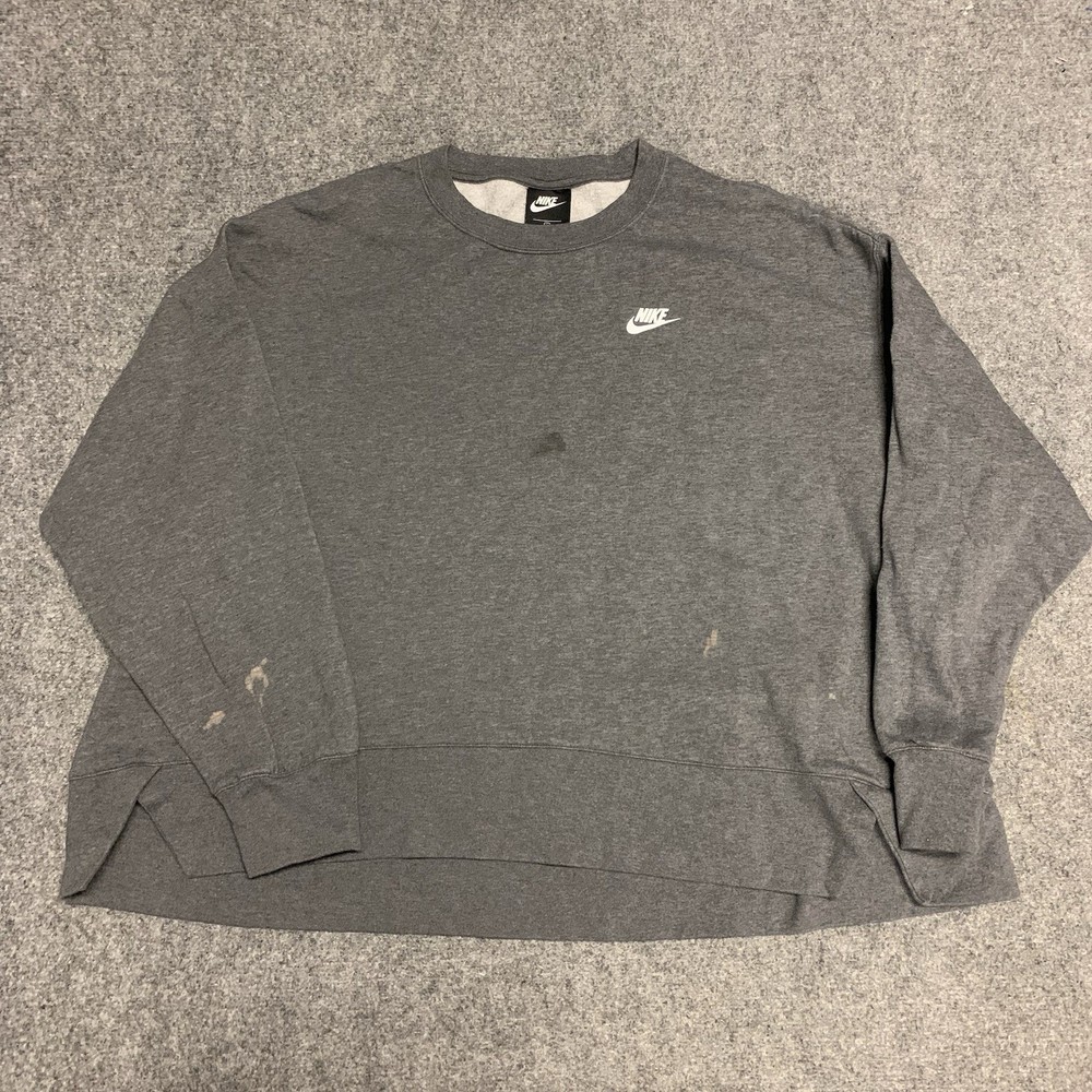 Nike Sweater Womens 3X Gray Pullover Casual Crew Neck Running Sweatshirt