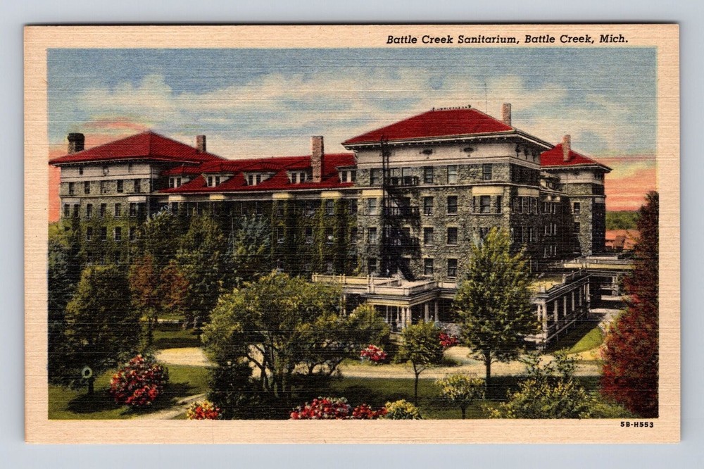 Battle Creek MI-Michigan, Battle Creek Sanitarium, Antique Vintage Postcard