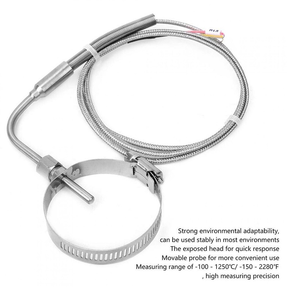 EGT Thermocouple K-Type Right Angle 80x5mm Temperature Probe With 3.3Ft,1M New