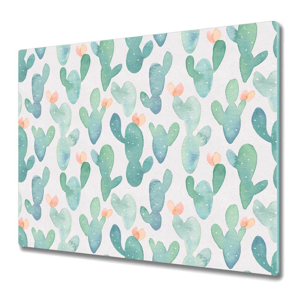 Glass Chopping Cutting Board Alternative Cactus | Bright Pastel | 60x52