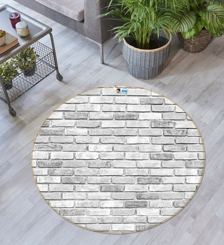 3D White Brick Wall NAO4074 Game Rug Mat Elegant Photo Carpet Mat Fay