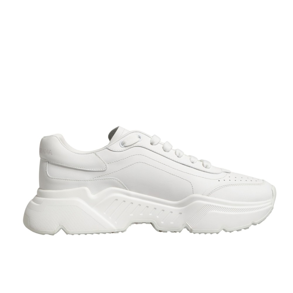 DOLCE & GABBANA Shoes White Calfskin Leather Low Top Sneakers EU44/US11 RRP $450