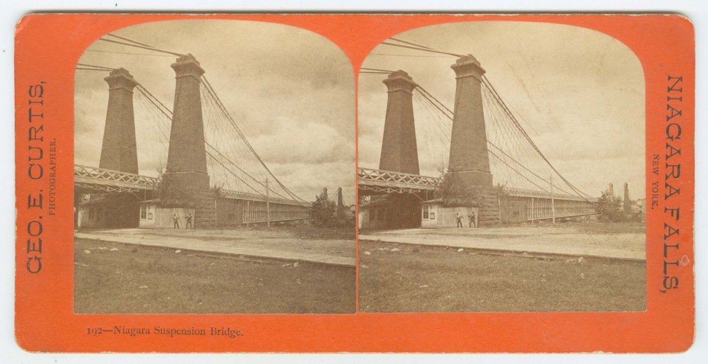 G2823~ NIAGARA New York Suspension Bridge 1870s Stereoview – G. Curtis