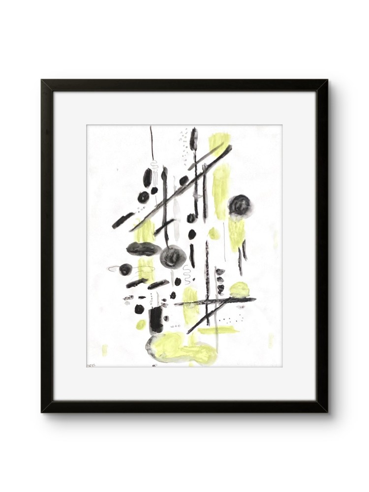 Original Expressionism Modern Bright Abstract Geometric Pop Art 11x14 on Paper