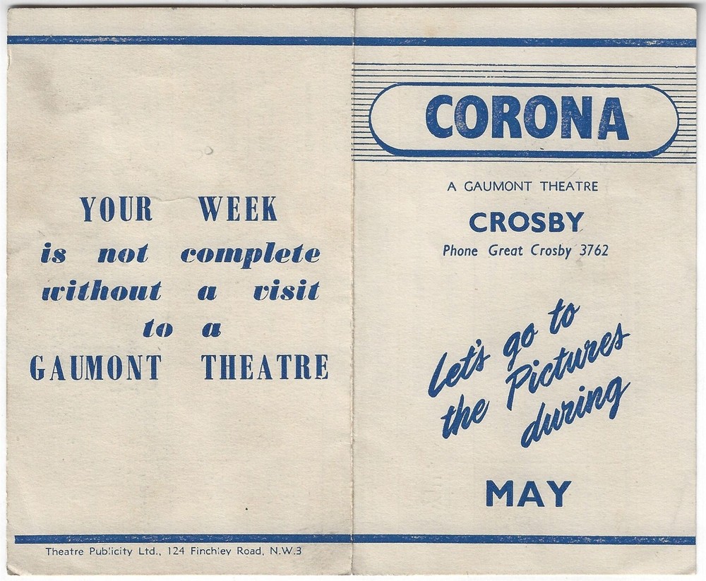Corona Gaumont Theatre Crosby Vintage Movie Program Day the Earth Stood Still