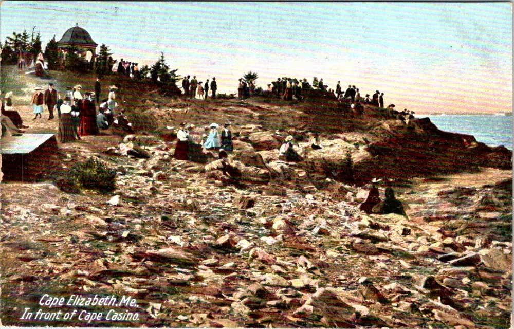 In Front of Cape Casino, CAPE ELIZABETH, Maine Postcard - Hugh C. Leighton
