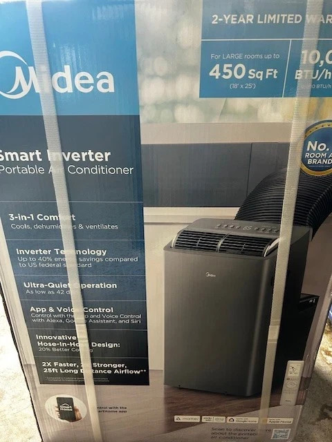 Midea Duo 10,000BTU DOE Portable Air Conditioner+Smart Inverter - NEW