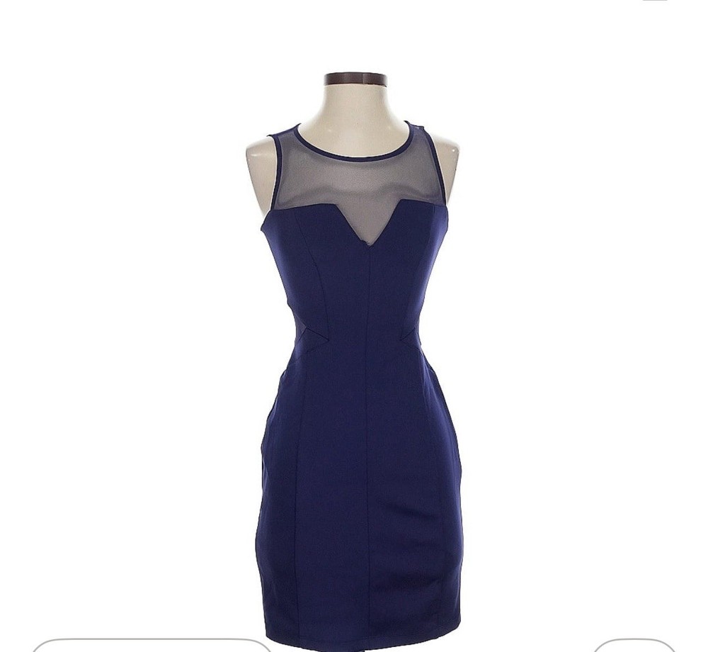 Womens Cut-Out Sheath Dress Royal Blue/ Purple Size S Sleeveless Party ready!