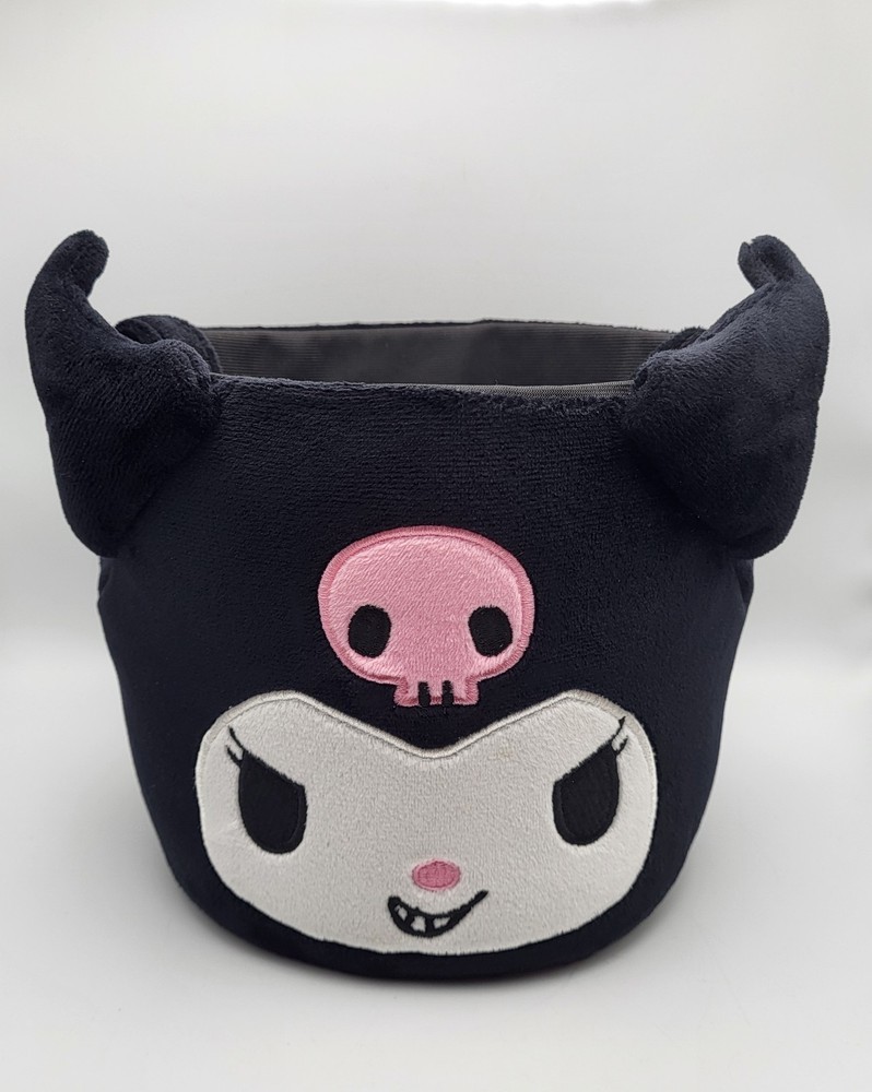 Sanrio Hello Kitty Kuromi Plush Basket with Handle Storage Bin Room Decor