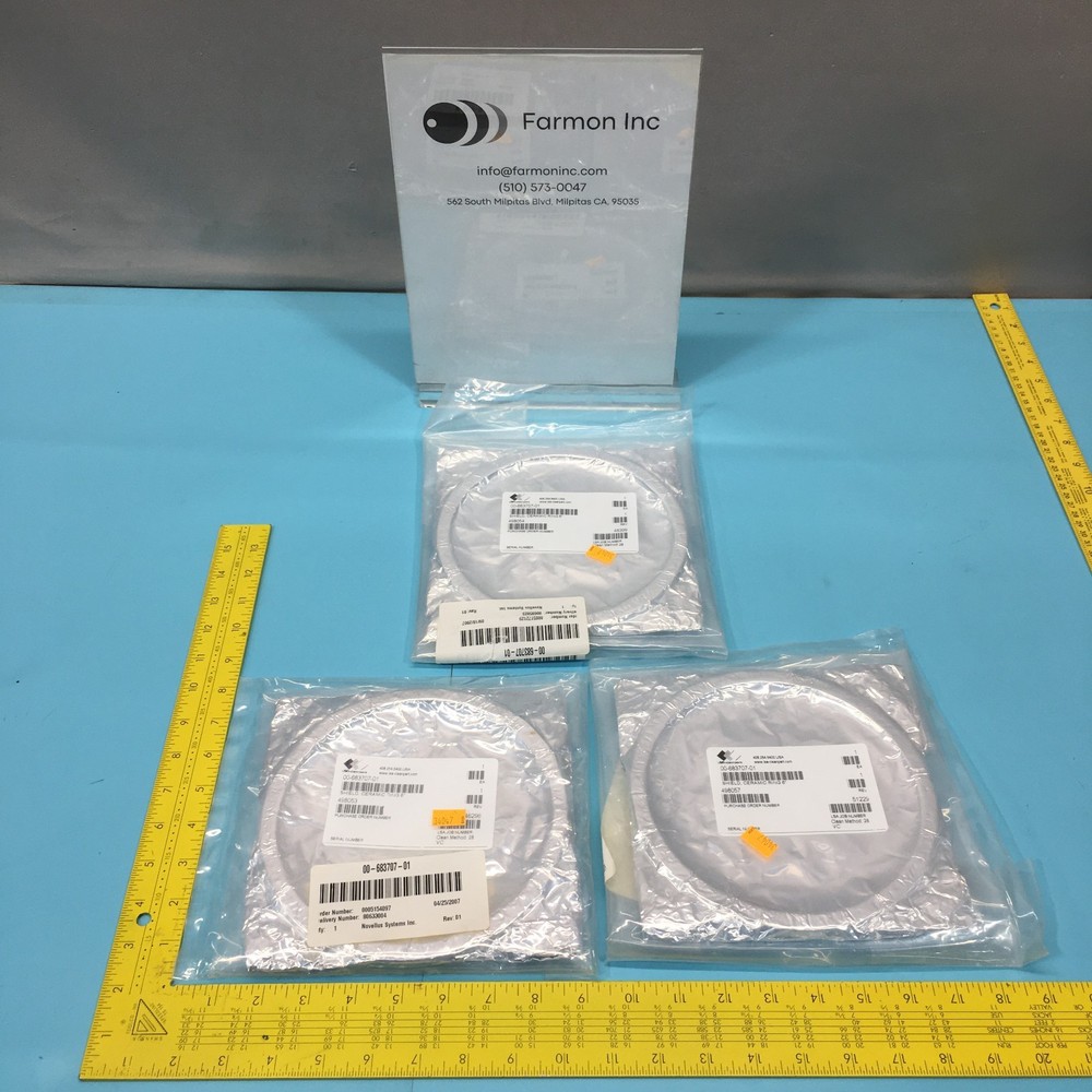 Lot of 3 Novellus 00-683707-01 Shield, Ceramic Ring, 6