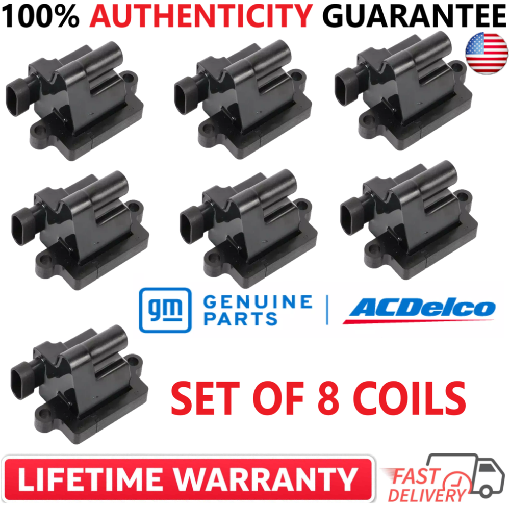 x8 GENUINE 12558693 ACDELCO Ignition Coils For 1999-2009 Chevrolet GMC Cadillac