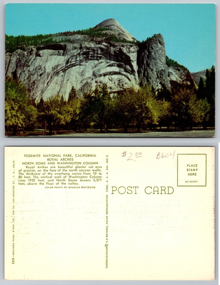 Yosemite National Park Royal Arches North Dome Washington Column Postcard