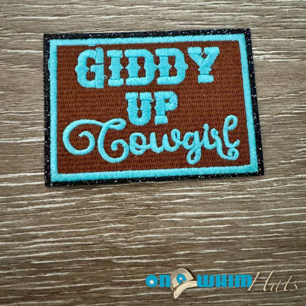 Giddy Up Cowgirl Turquoise Iron-On Patch