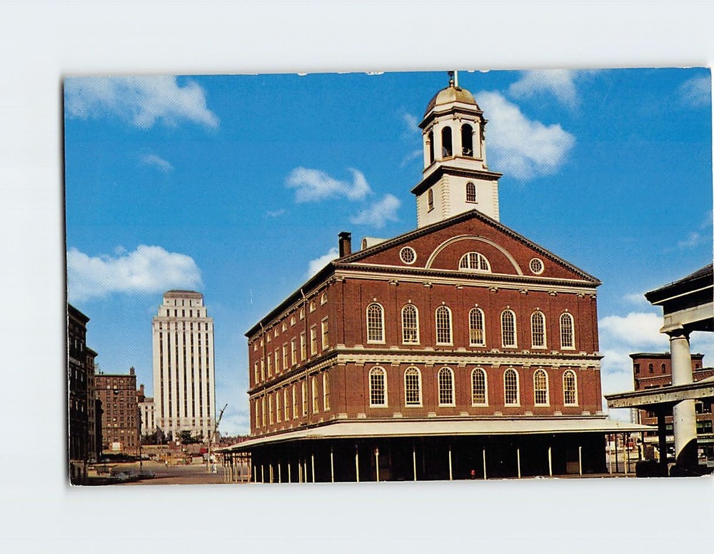 Postcard Faneuil Hall Dock Square Boston Massachusetts USA